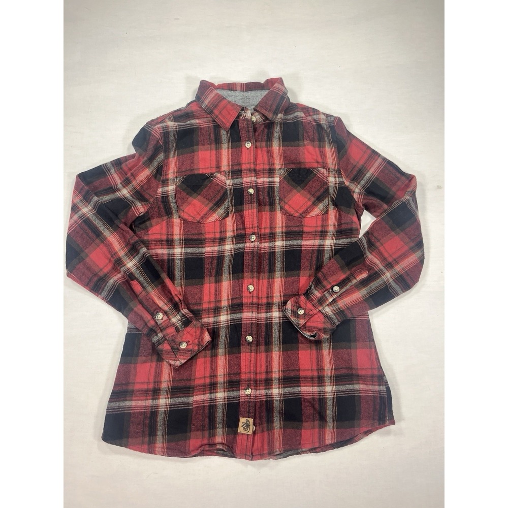 Legendary Whitetails Men's Flannel Shirt Small Red Black Plaid Long Sleeve Cotto